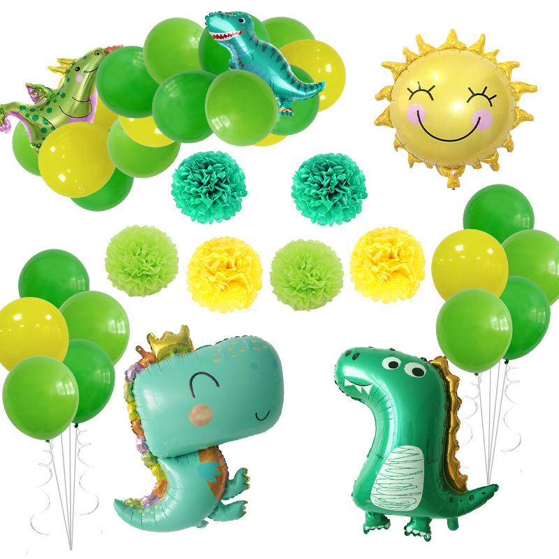 

Dinosaur Aluminum Foil Balloon Green Crown Dinosaur Forest Theme Party Decoration Cute Dinosaur Balloon Dinosaur Balloon Set D