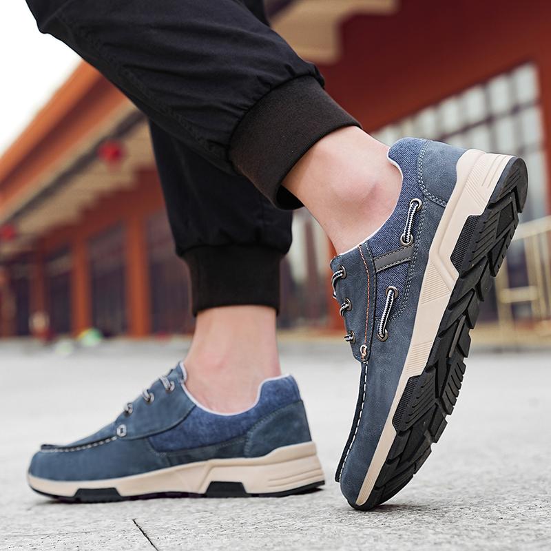 New Men Retro Shoes High Quality Breathable Flats Lace Up Loafers Big Size 46 Comfort Non Slip Skateboard Casual Shoes Men