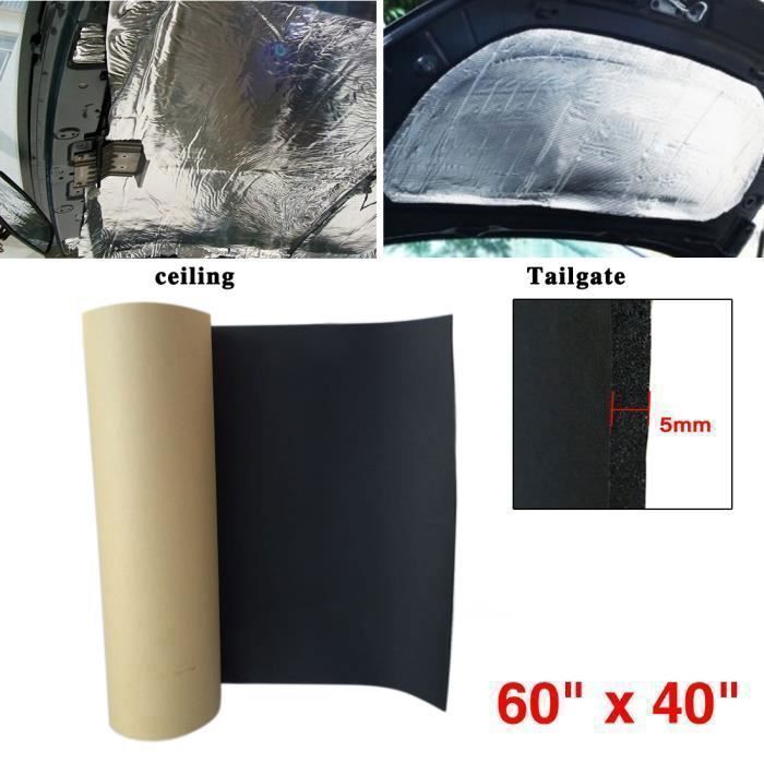 Isolant thermique de voiture sourcing map isolation 5mm isolant acoustique aile bruit sonore capot moteur noir 60"x40" 152x100cm
