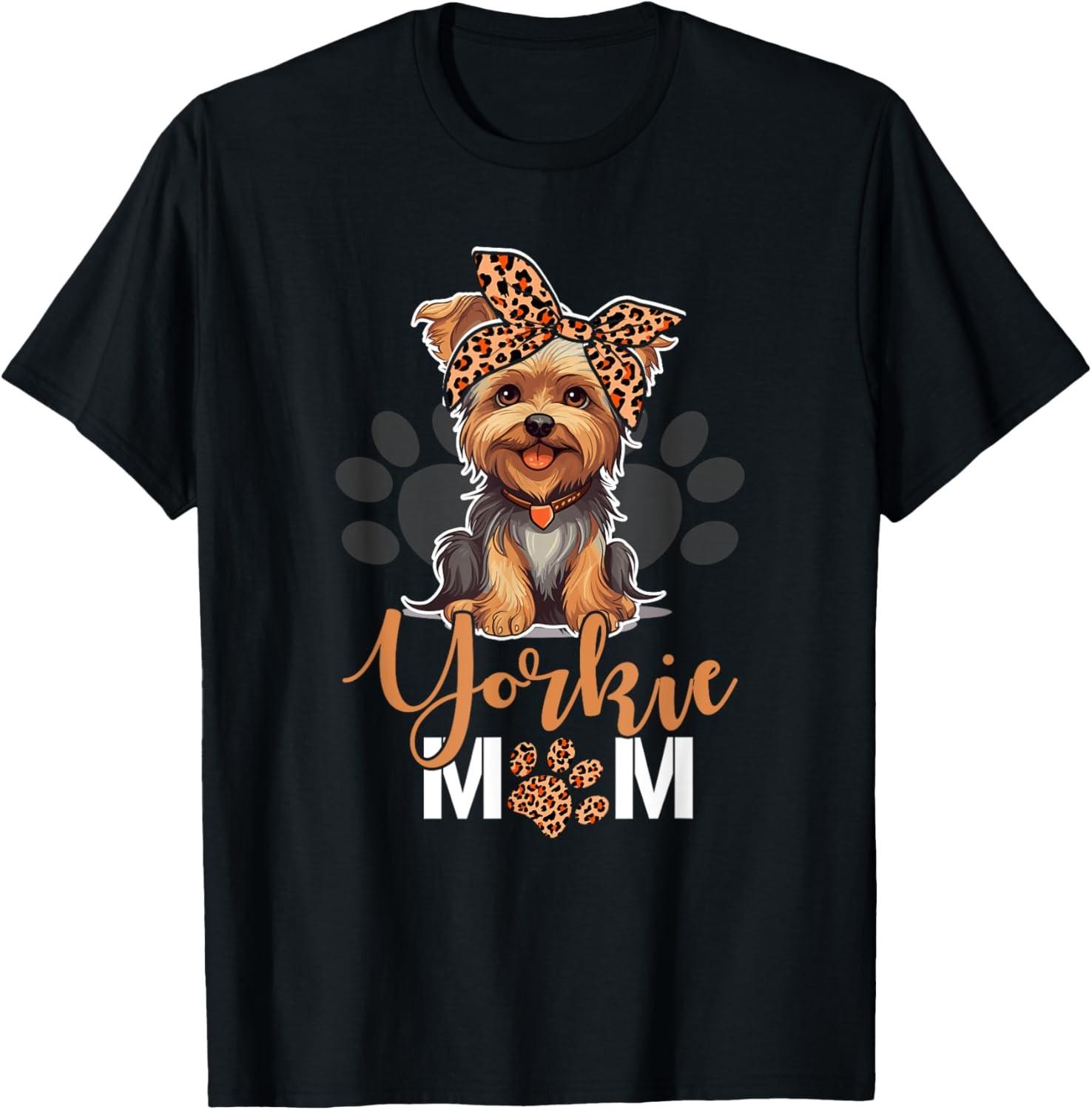 Yorkie Mom Yorkshire Leopard Dog Lovers Mother s Day T-Shirt S разноцветный