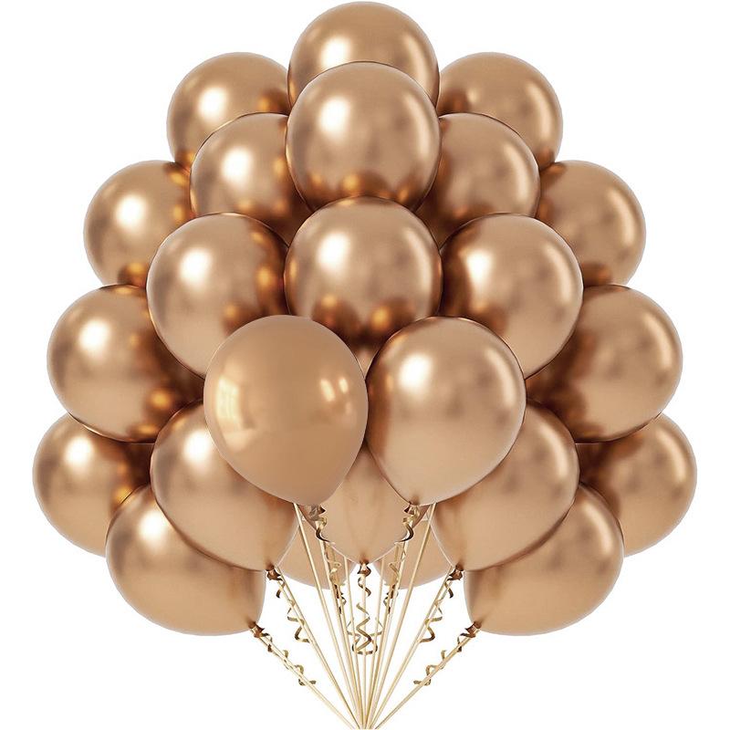 Metallic Balloon Set Birthday Party Decoration Wedding Baby Shower Party Prop Arrangement Internet Famous Metal Balloons
