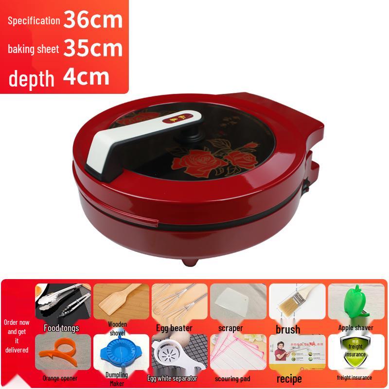 In Stock: Hongtai Electric Griddle - Deepened, Enlarged Frying Pan with Double-Sided Heating and Automatic Power-Off (Laobing)
