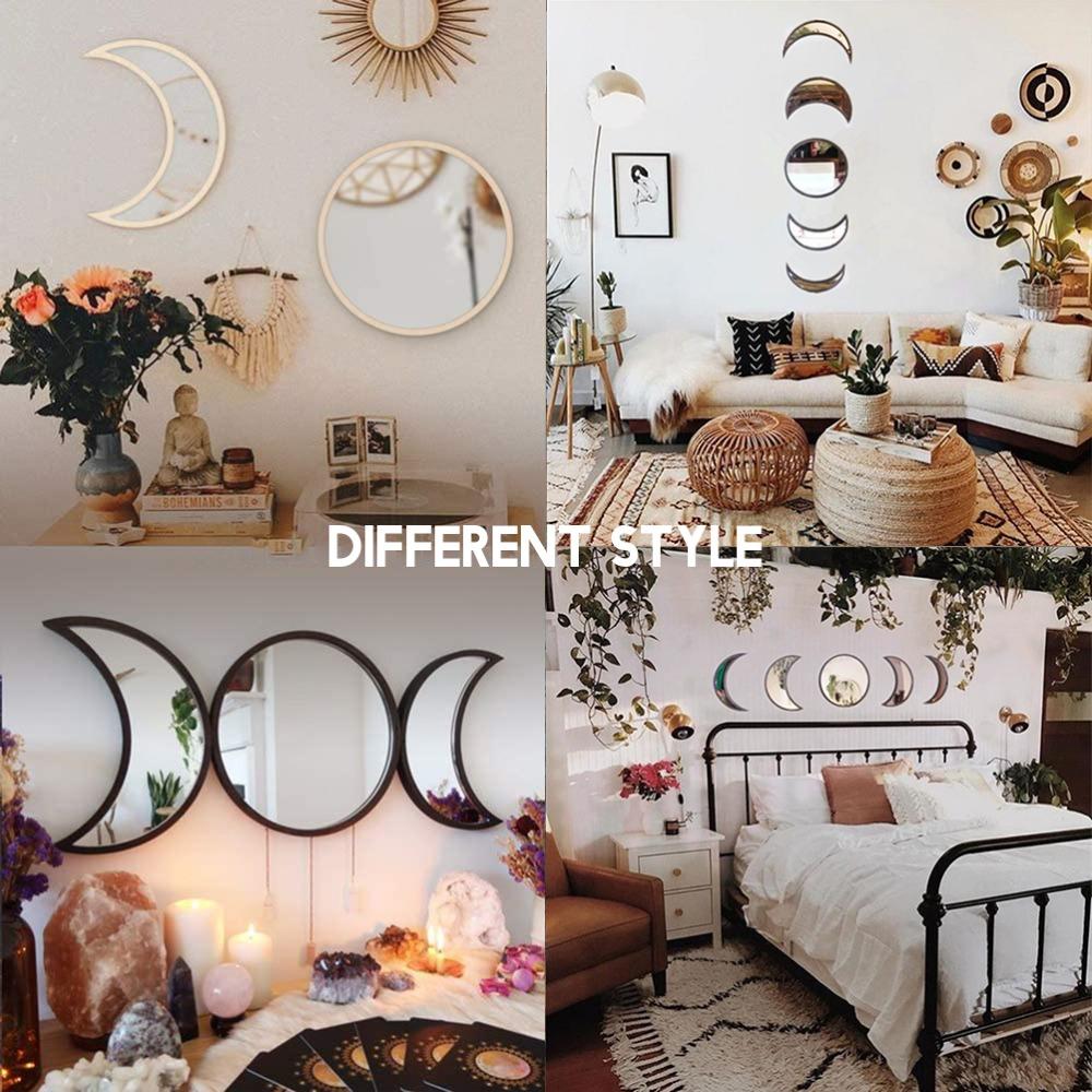 5 Pieces Set Wall Decorative Mirror Scandinavian Style Acrylic Wall Decor Living Room