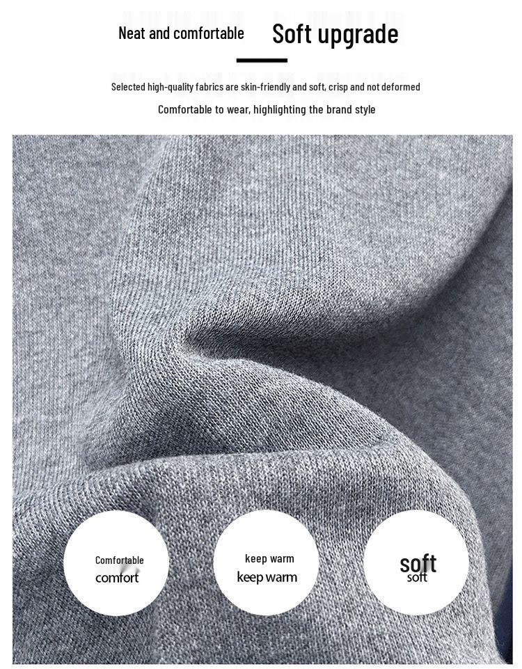 Men's Velvet Knitted Round Neck Sweater - Thick Warm Base Layer for Autumn/Winter.