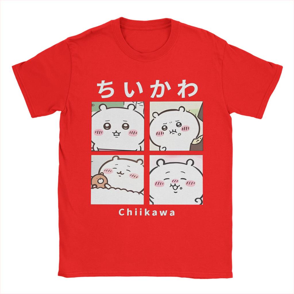 Harajuku T-Shirt Summer Chiikawa Novelty T Shirts Meme Cotton Tee Shirt for Couple Y2K Funny Cheap Short Sleeve Tees