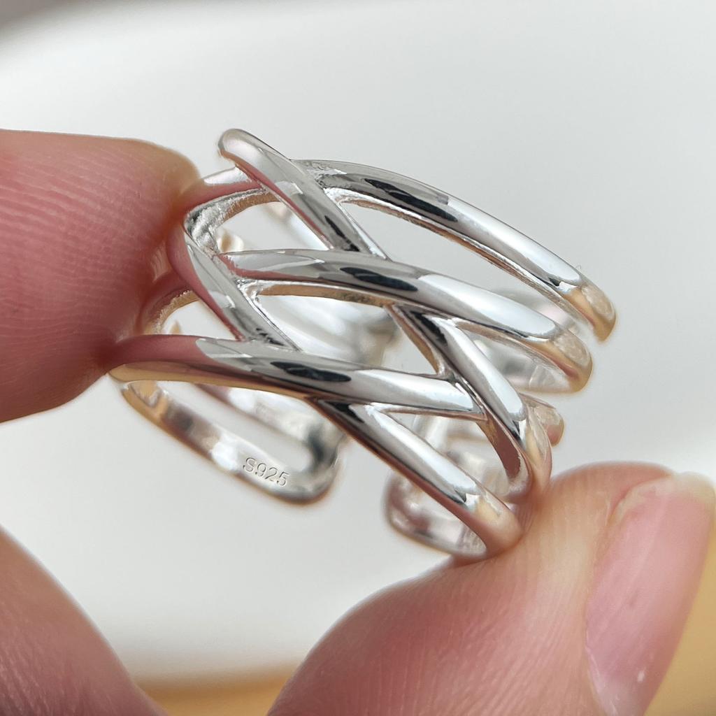 925 Sterling Silver Rings for Women Couple Minimalist Handmade Simple Interware Ring Fine Jewelry Gift Prevent Allergy