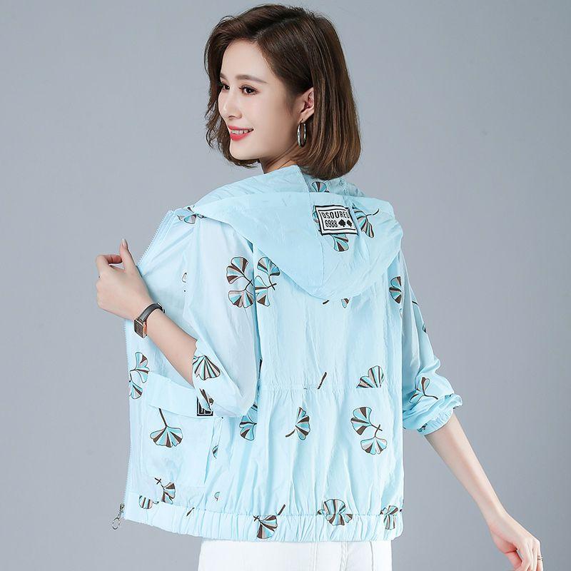 Summer Long-sleeve Sun Protection Print Coat with Breathable