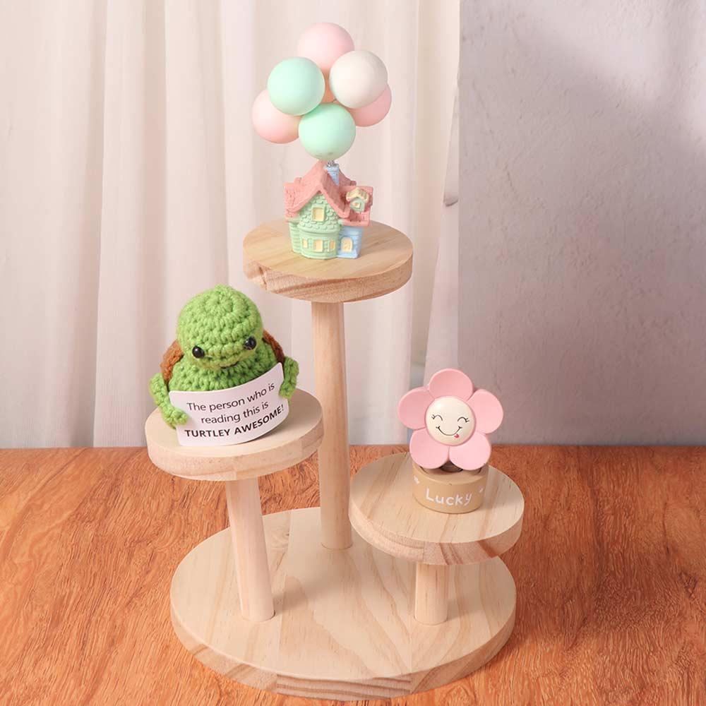 Space Save Wooden Storage Display Rack Large Capacity Cosmetic Storage Tray  Doll Storage
