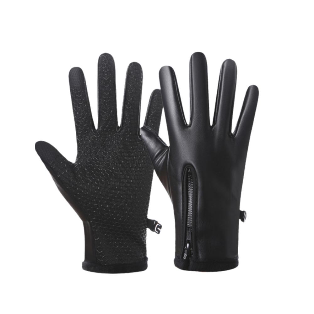 

Waterproof Men s Winter Gloves PU Leather Touchscreen Gloves Warm Gloves Fishing Gloves Outdoor Style B
