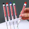4Pcs Long Head Markers Pen Bathroom Woodworking Decoration Multifunction Deep Hole Marker Pens Pen Red Black Blue Ink