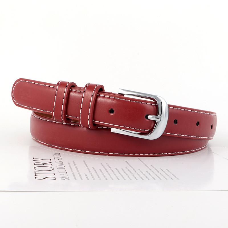 Pu Ladies Leather Belt With Metal Pin Fastener For Office And Daily Outfits