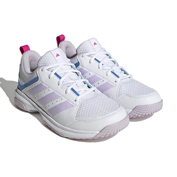 Adidas Ligra 7 Indoor Non-Slip Durable Lightweight Low-Top Training Shoes Women Sneakers White Blue Silver HQ3517