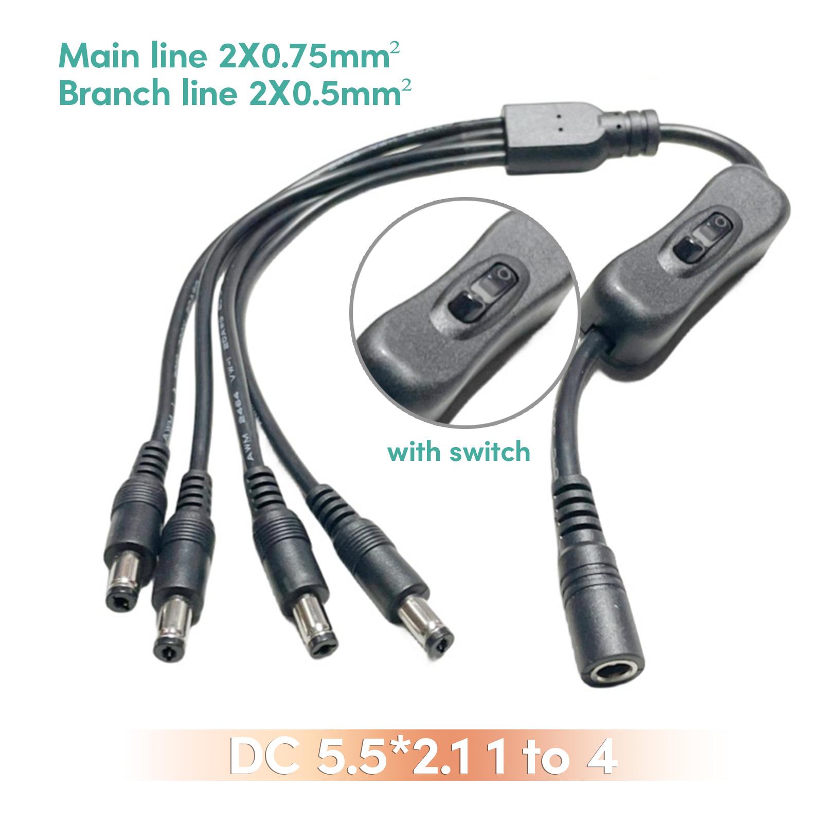 

40 см DC5,5x2,1 мм, 1 гнездо на 2 штекера/4 штекерных переключателя, кабель питания, разветвитель, адаптер, шнур для светодиодной подсветки ноутбука 4