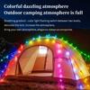 LED Camping String Light Outdoor Tent Light 10M RGB Atmosphere Light Retractable Camp Lamp With Hook 2 In 1 Portable Camp Lamp