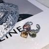 Geometric Silver Zirconia Open Ring For Women Fashion Jewelry