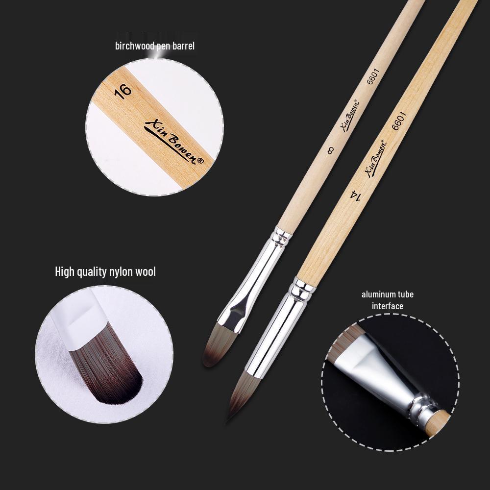 25-Piece Portable Wood Paintbrush Set for Art Studio and Sketching