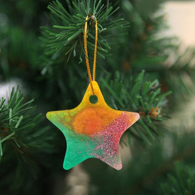 Handmade Glossy for Key Chain Decoration Resin Mold Shiny Star Shape Keychain Resin Mold DIY Crafts Pendant Silicone Mou