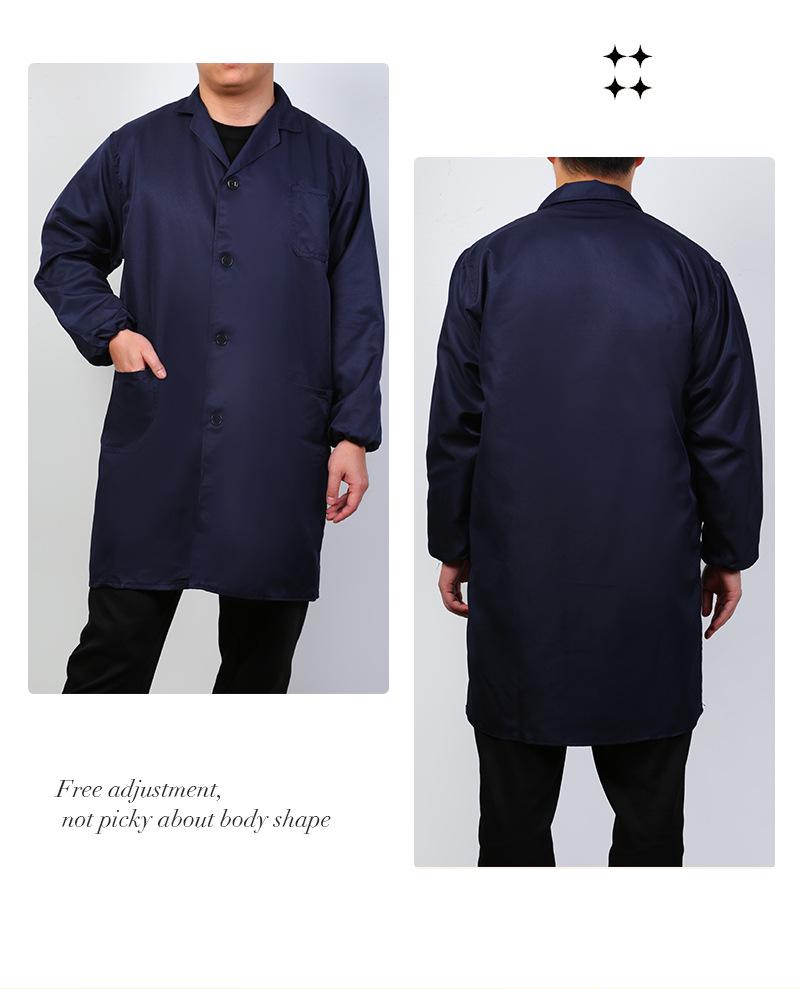Men's Long-Sleeve Blue Workwear Smock with Custom Logo