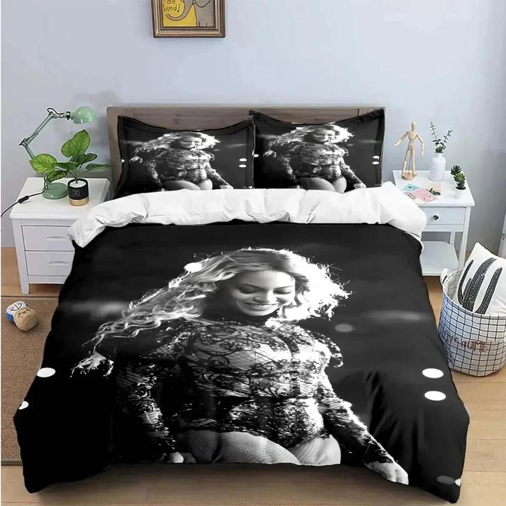 Luxury New 3D Print Pop Female Singer B-Beyonce Bedding Set Boys Girls Duvet Cover Pillowcase Boys Adult Home Textileextile