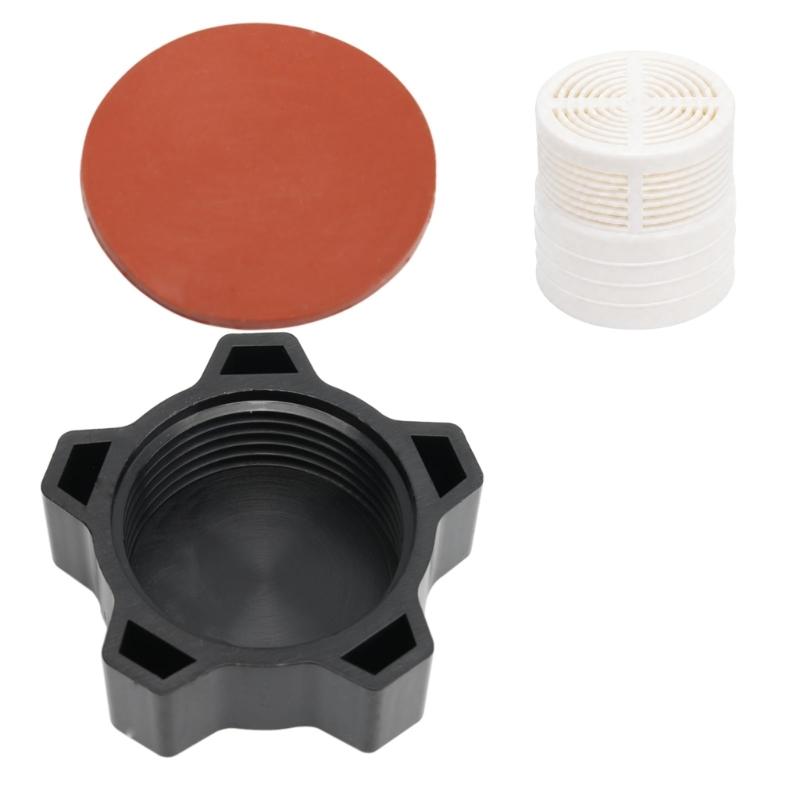 SX180LA Pool Maintenance Cap Set for Sand Filter Use, Strainer and PTFE Tape with Seal Washer for Drain Opening Access Work and Routine Tasks