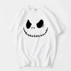 Cool Christmas Eve Horror Jack Halloween Skull Print T-shirt Short Sleeve Round Neck Summer Couple Dress