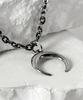 Blessed Bullet Ss-Reverse Moon Necklace_Silver/Black Silver