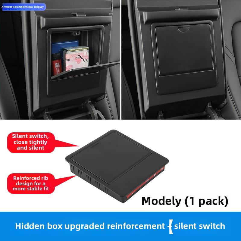 

For Tesla Model 3 2017~2026 2026 2026 Car Armrest Box Hidden Storage Box Wallet Key Card Phone Sundries Tidying Tray Accessories
