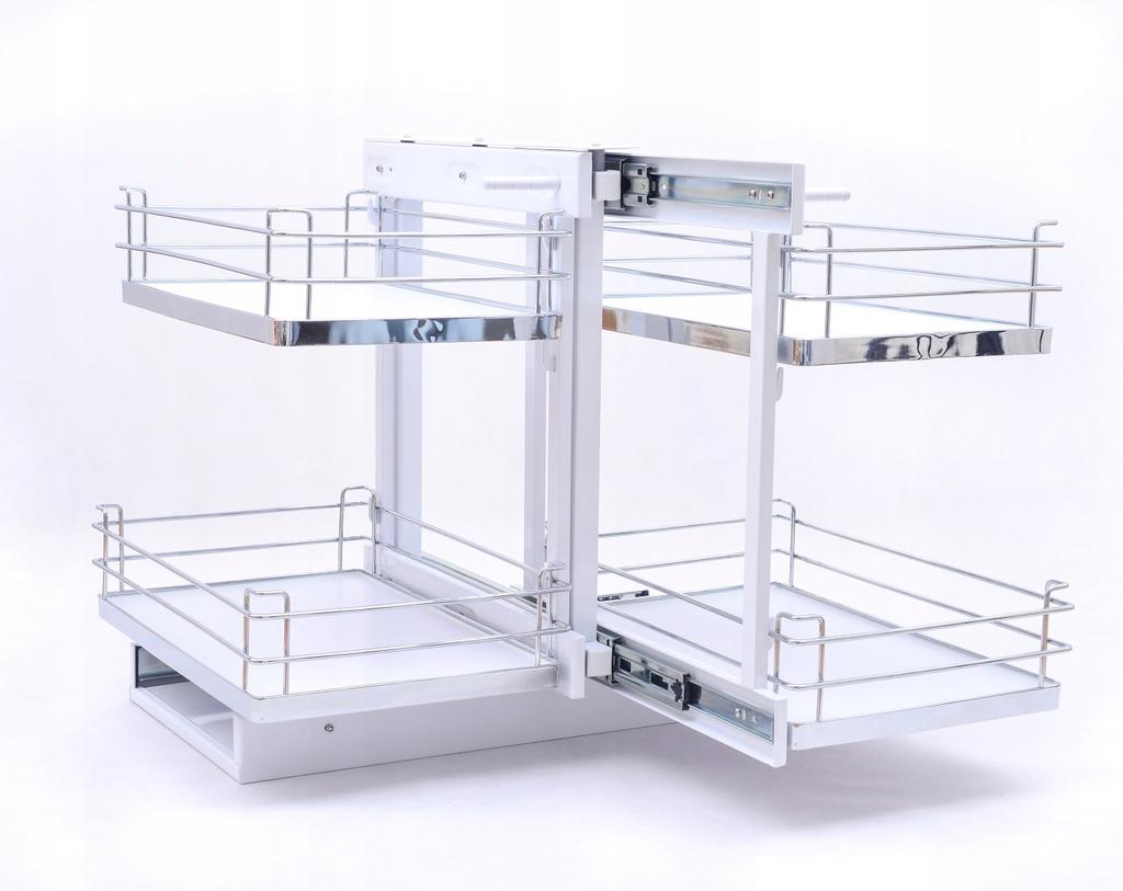 Magic Corner Double-Sided Full Bottom White Drawer