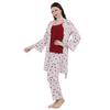 Summer 2026 Floral Women's Pajamas Three-Piece Set Long Sleeve – Wearable Outdoors, In Stock