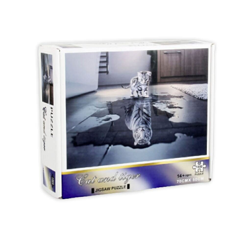 AiO JAPAN 1000 Piece Jigsaw Puzzle, Cat, Tiger, White Tiger, Animal, Educational Toy