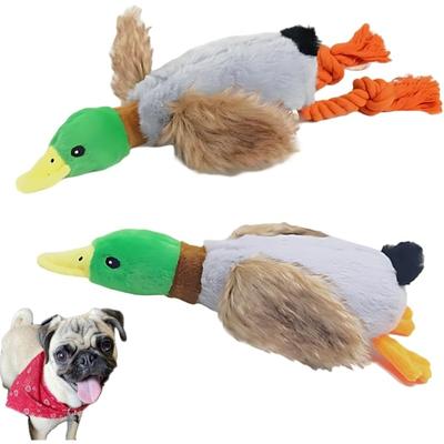 2er-Pack Hundespielzeug aus Plüsch in Form einer Ente mit Quietschern, knisternde Flügel für kleine und mittelgroße Hunde, interaktives Hundespielzeug, langlebiges Hundespielzeug, um sie zu beschäftigen