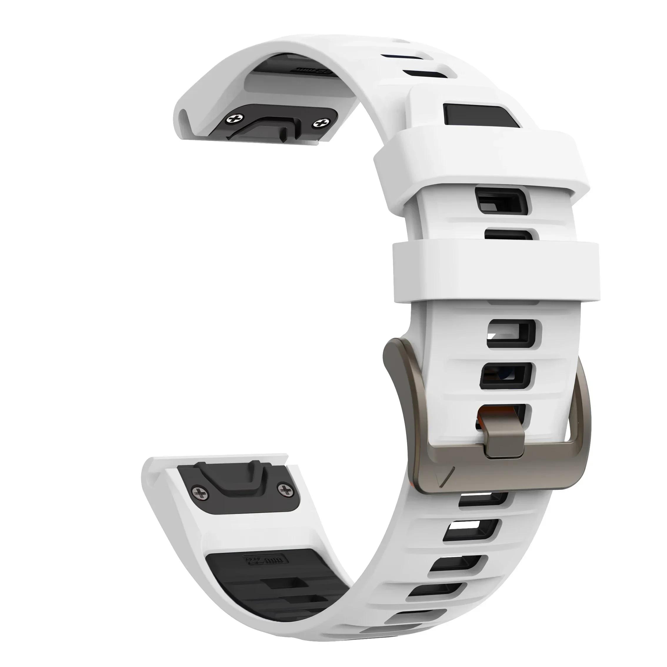 

Official Two-Tone 22mm 26mm Watch Band For Garmin Fenix E 8 7 7X 6X 6 5plus /Forerunner 970 965 Silicone QuickFit Strap Bracelet 1PCS QuickFit 22mm