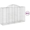 VidaXL Paniers à gabions arqués 11 pcs 200x50x120/140 cm Fer galvanisé, gabion, cage de gabion, panier de mur de gabion, mur 3146350