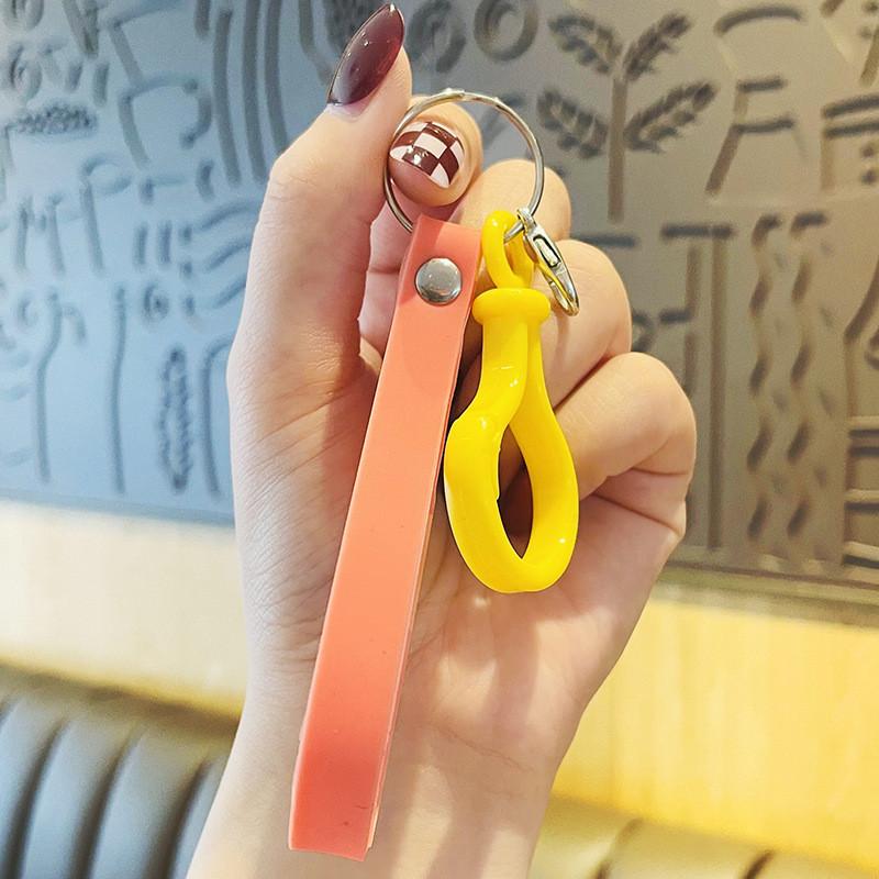 Color Candy Stylish Soft Pvc Keychain Unique Car Key Holder Party Favor Gift