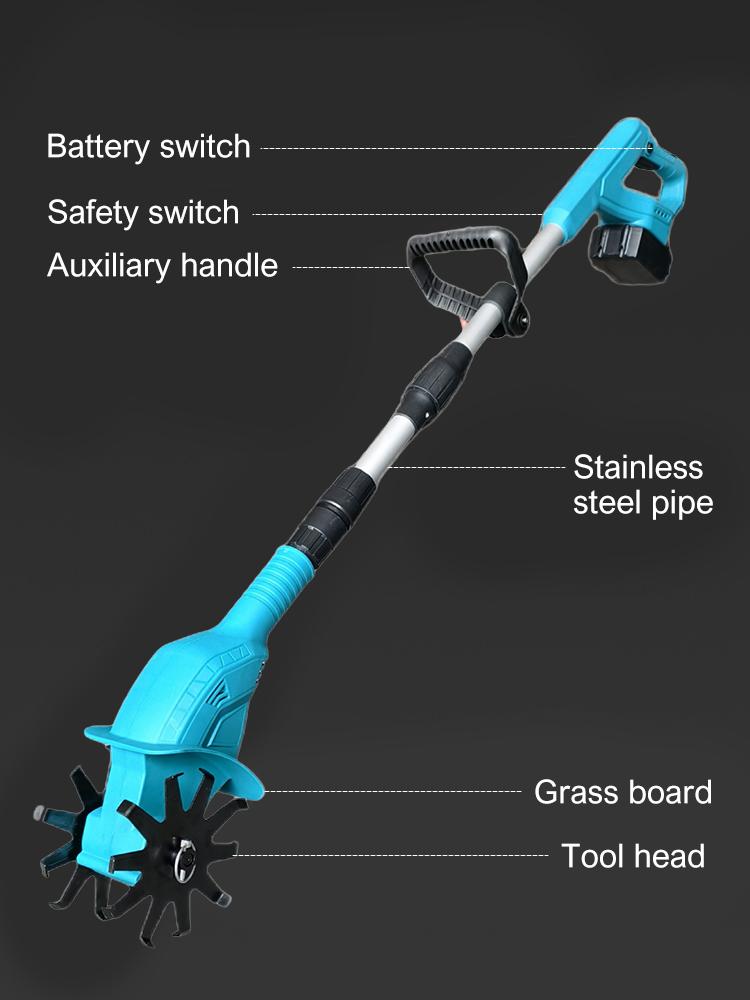 Electric Tiller For Makita 21V Battery Powerful Electric Cultivator 300W Cordless Rotary Tiller for Turning The Soil and Opening