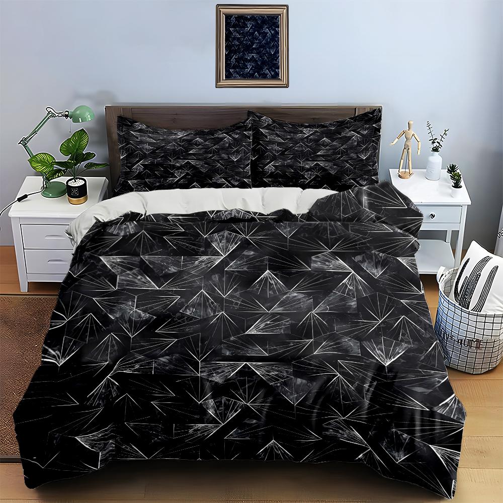 Abstract Geometric Lines Bedding Duvet Cover Sets Duvet Covers Pillowcases Gifts (1 * Duvet Cover 2 * Pillowcases, Without Duvet Insert)