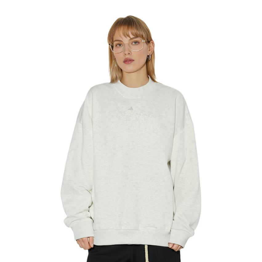 Adidas Alphabet Logo Print Sport Running Fitness Training Casual Fleece Sweatshirt Unisex Tops Grey IX1965