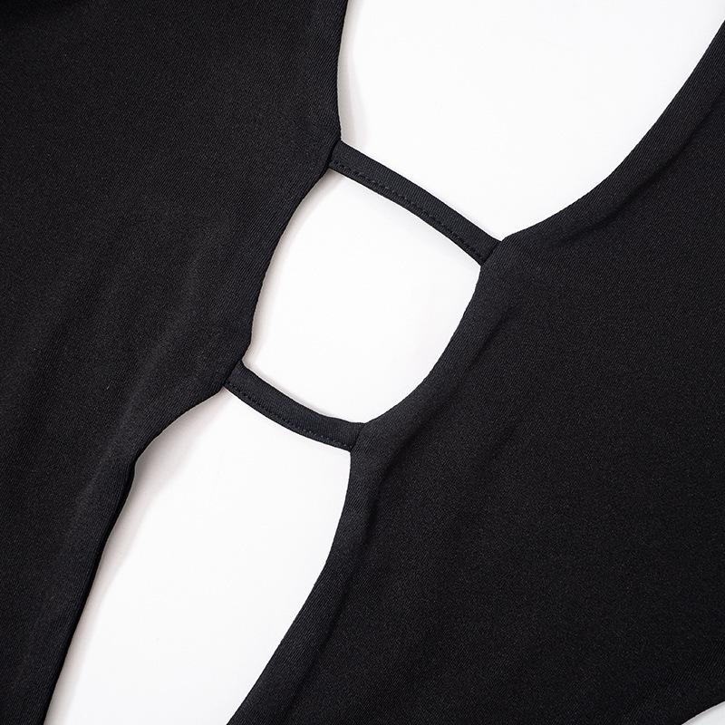 European and American Sexy Hollow Lace Up Off Shoulder Slimming and Personalized Jumpsuit