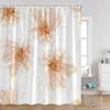 Simple Style Flower and Leaf Shower Curtain Golden Line Abstract Bathroom Decoration Modern Polyester Fabric Shower Curtain