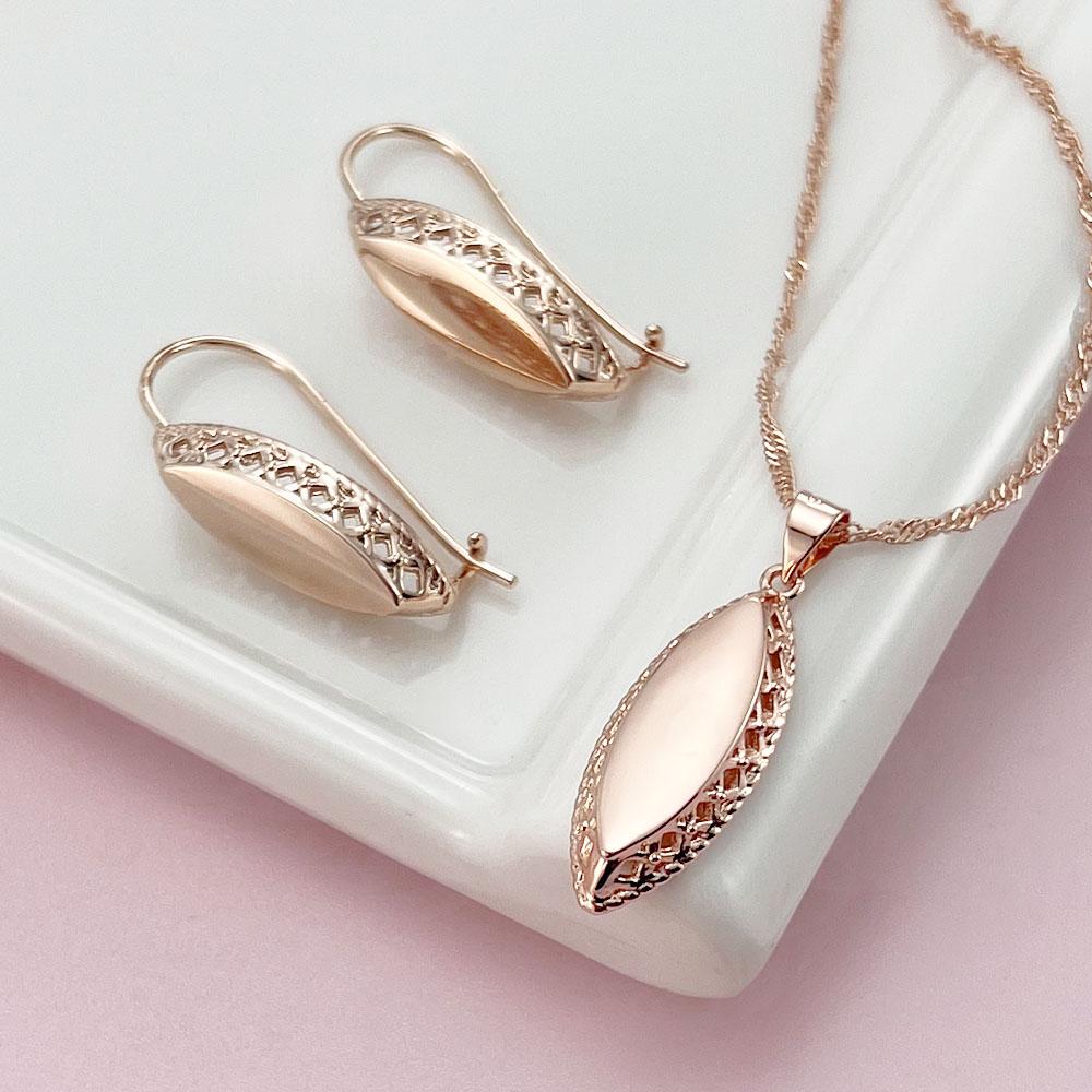 Sada náušnic SIMJOO Fashion Gloss Hollow Out High Class náhrdelník