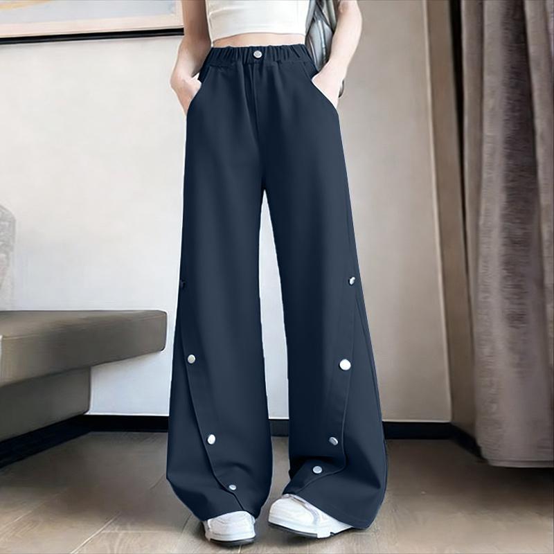 ZANZEA Women Casual Elastic Waist Solid Color Loose Long Pants