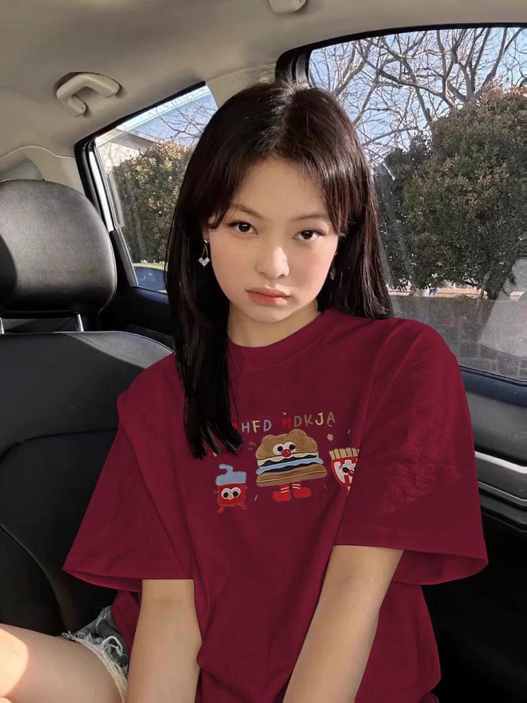 Plus Size Women's Unique Straight Shoulder Short-Sleeve Pure Cotton White T-Shirt - Summer 2025 Collection