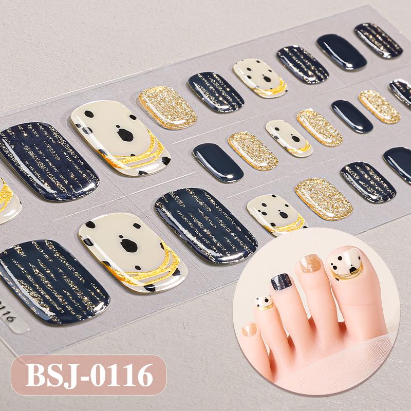 3D Waterproof Semi Cured UV Gel Toe Stickers for Nail Art-Luxurious Style Easy Apply