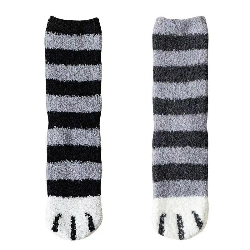 

2 пары/набор Милые носки из кораллового флиса с когтями животных для женщин Осень Зима Теплые носки для сна Женский набор носков calcetines mujer One Size