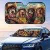 Cowboy Dachshund Driving Sun Visor Foldable Universal Car Windshield Sun Shade UV Protection Heat Insulation Foldable Cover