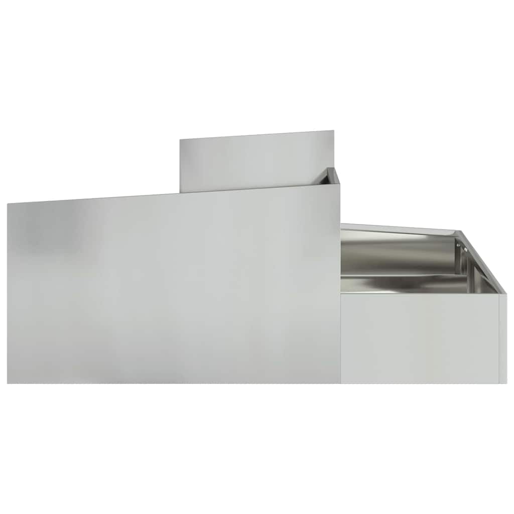 Garden Planter Silver 100 X 100 X 50 Cm Galvanized Steel
