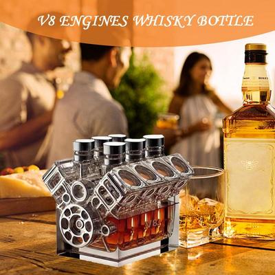 V8 Motoren Vorm Wijnkaraf Kristal Whiskeykaraf Creatieve Alcohol Scheider Karaf Bar Gadgets voor Tequila Bourbon Cadeau