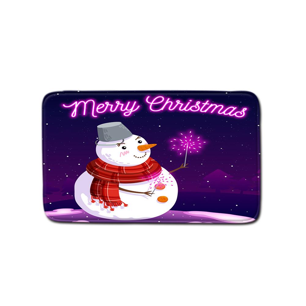 

Christmas Shower Curtain Floor Mat Combination Four-Piece Bathroom Non-Slip Mat Bedroom Dust Entry Mat Living Room Carpet 45 * 75 floor mat