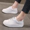 Genuine Leather Women Flat Casual Shoes Thick Sole Cow Leather Brand Laides White Shoes