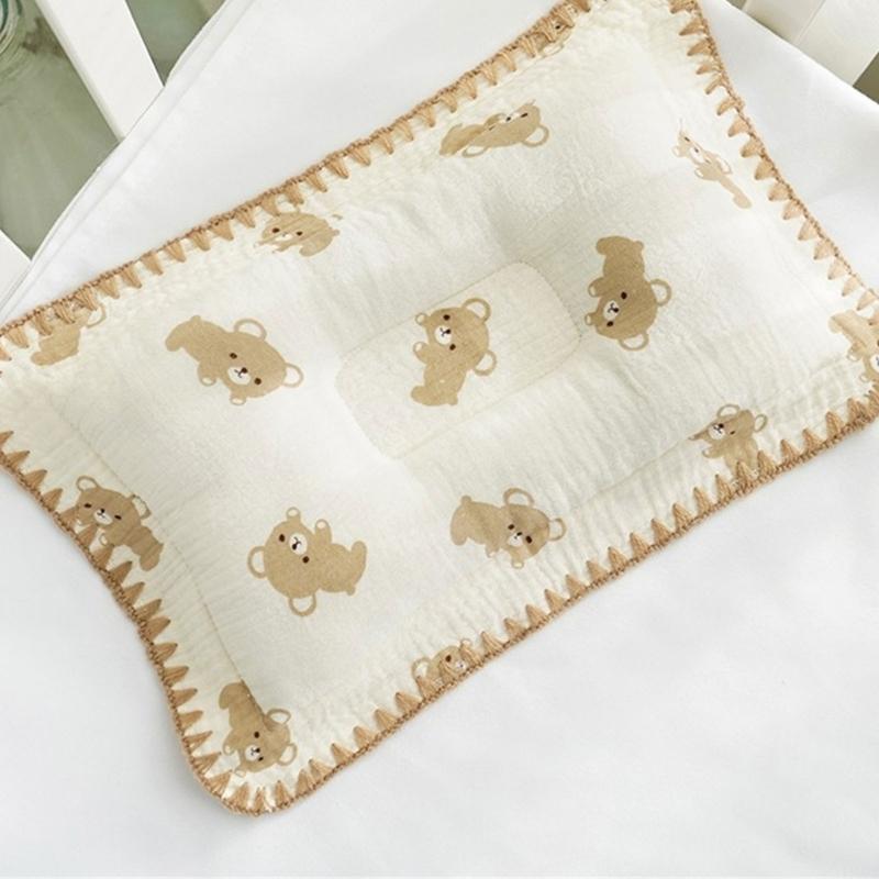 Newborn Pillow Baby Head Pillow with Cartoon Pattern Soft Breathable Neck Support Baby Pillows Travel Pillow Baby Supply